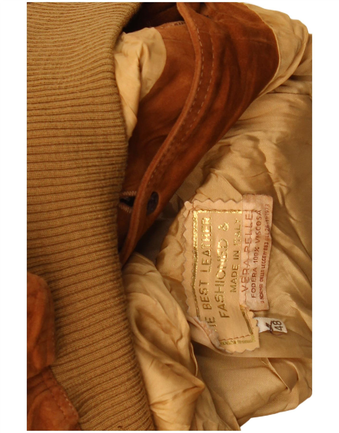 Bomber vintage da donna in pelle scamosciata IT 48 XL in pelle marrone