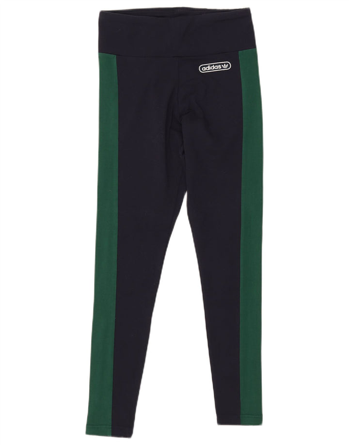 Leggings da donna ADIDAS UK 12 cotone color block medio blu navy