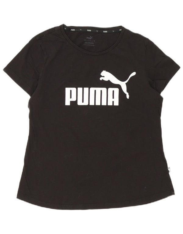 T-shirt grafica da donna Puma UK 16 grande cotone nero