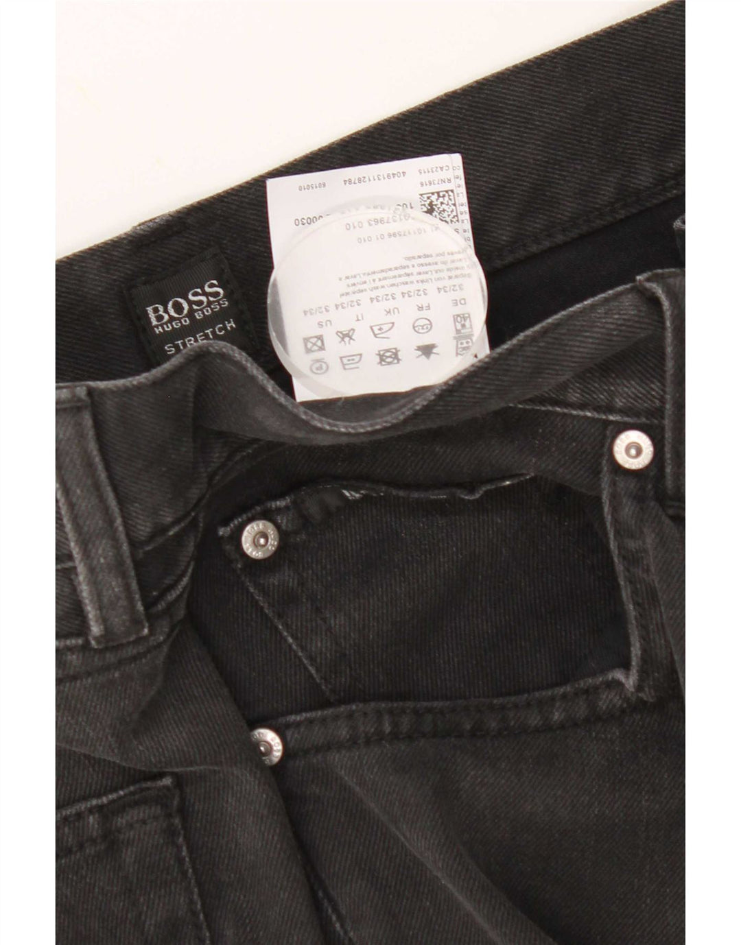 Jeans dritti da uomo Hugo Boss W32 L34 cotone nero