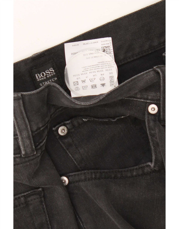 Jeans dritti da uomo Hugo Boss W32 L34 cotone nero