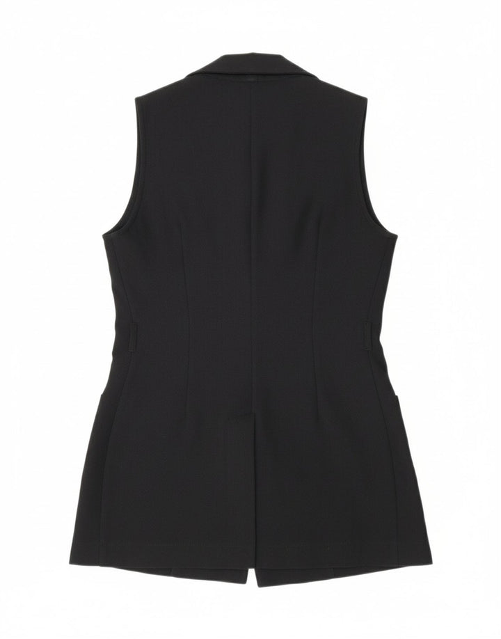 VINTAGE Womens 4 Button Sleeveless Blazer Jacket IT 42 Medium Black Vintage Vintage and Second-Hand Vintage from Messina Hembry 