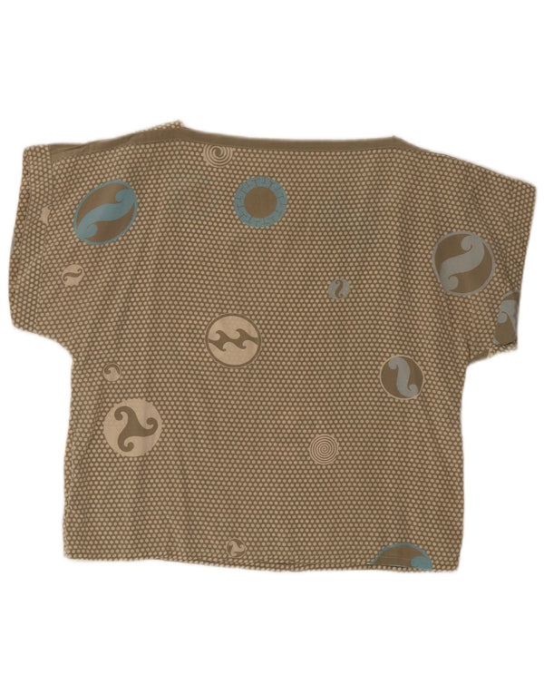 T-shirt vintage da donna Top UK 12 verde medio maculato