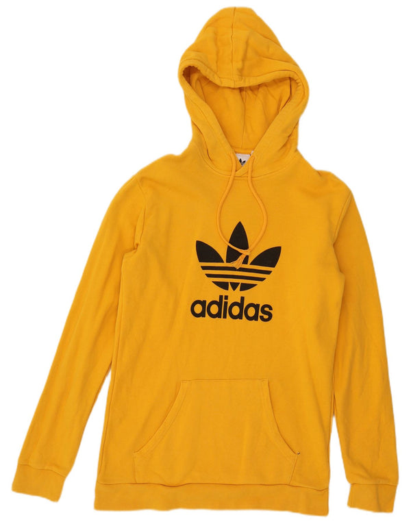 Felpa con cappuccio grafica da uomo Adidas Small in cotone giallo