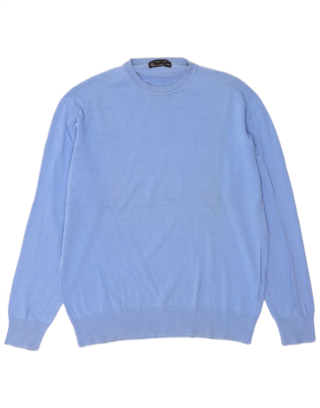 Maglione maglione girocollo da uomo Zara XL in cotone blu