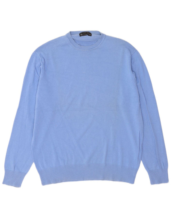Maglione maglione girocollo da uomo Zara XL in cotone blu