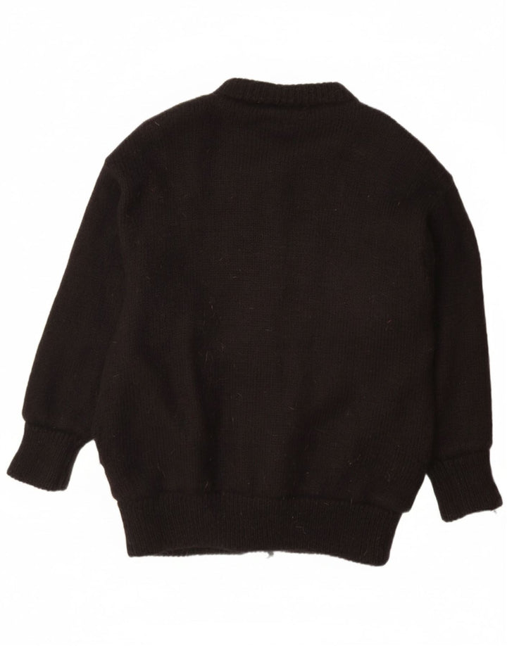 Maglione cardigan da donna ABEL taglia unica in lana floreale nera