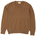 Maglione da uomo con scollo a V Marks & Spencer in cotone marrone medio