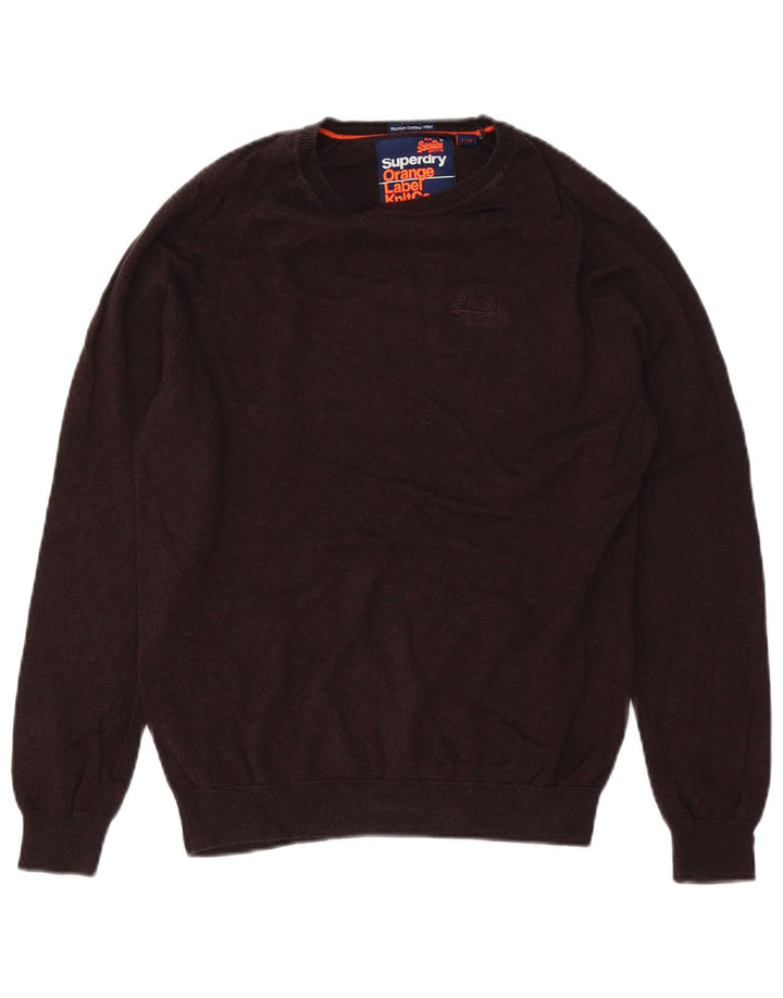 Maglione da uomo con scollo a barca Superdry piccolo in cotone marrone