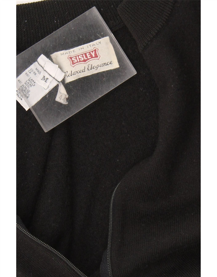 Maglione cardigan da donna SISLEY UK 12 lana nera media