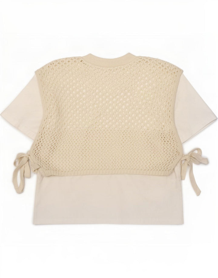 Top corto in camicetta corta da donna Zara UK 10 piccolo cotone bianco