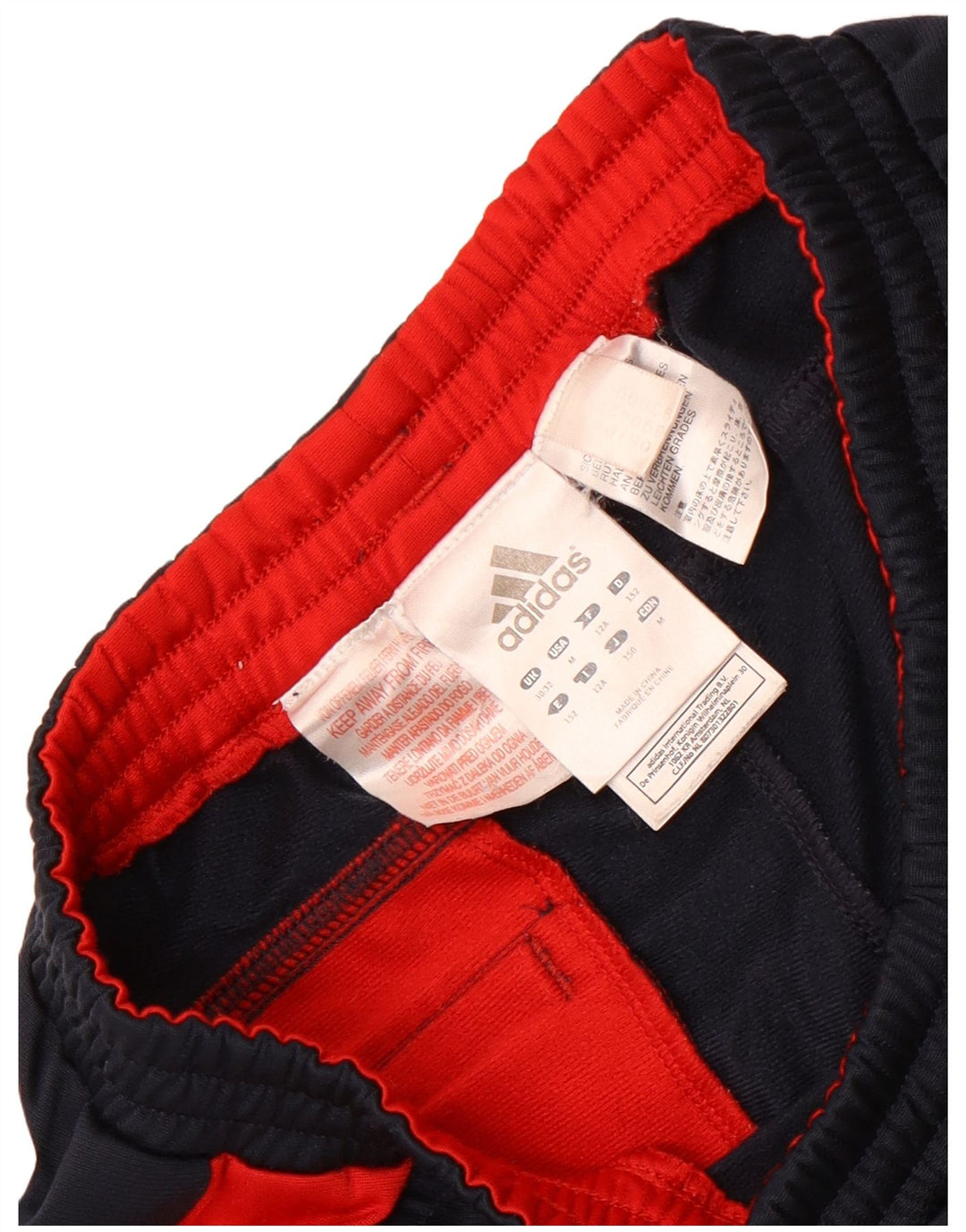 Pantaloni della tuta da ragazzo Adidas 11-12 anni in poliestere color block blu navy