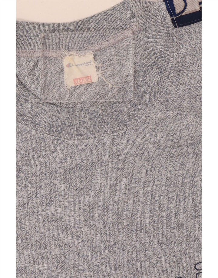T-shirt grafica da uomo Champion Top 2XL Blu navy chiazzato