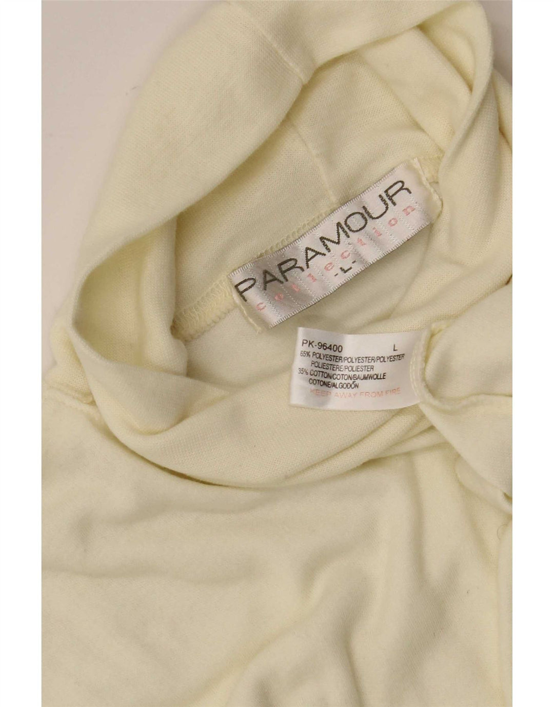 Paramour - Top da uomo con collo alto, manica lunga, grande, poliestere bianco