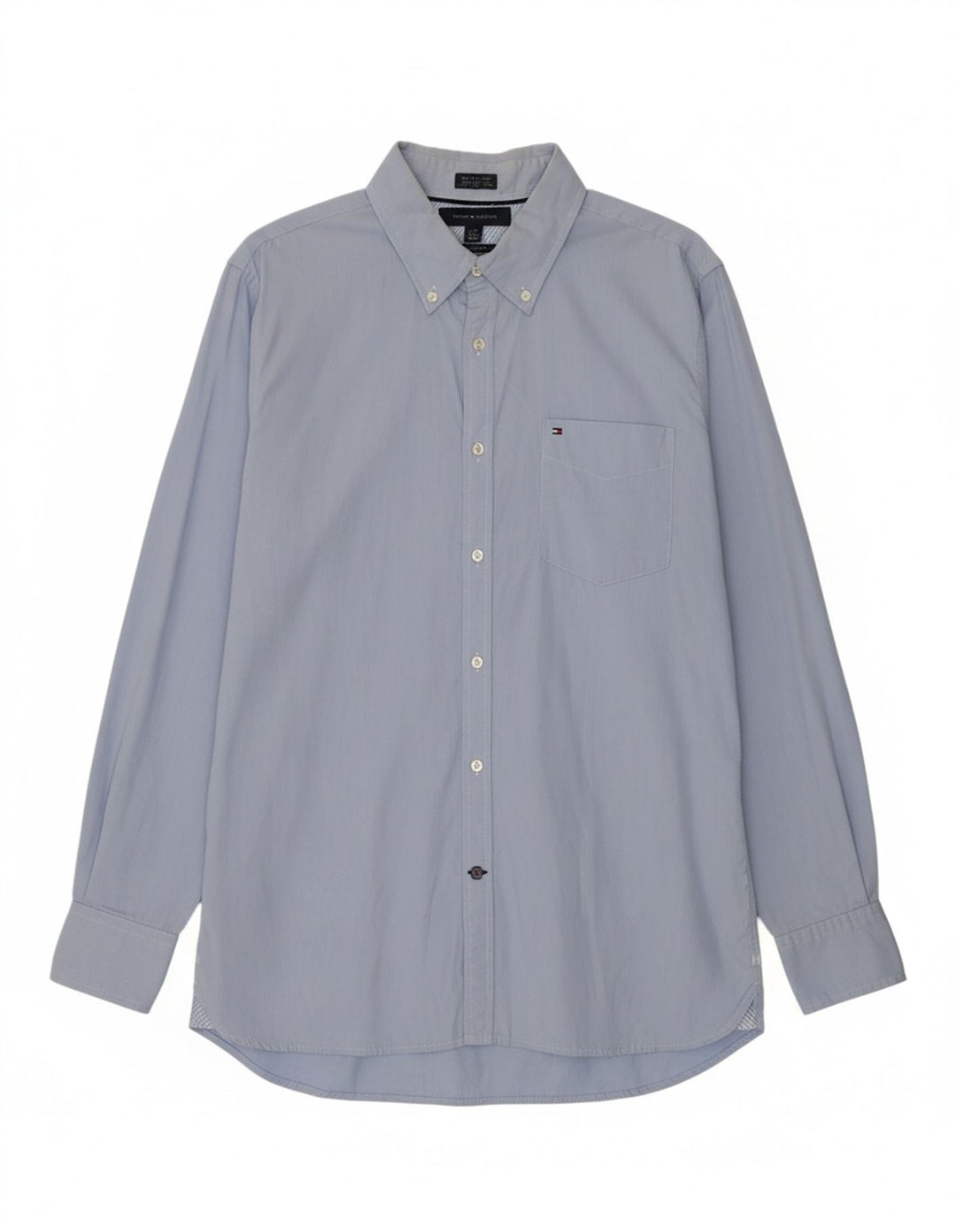 TOMMY HILFIGER Mens Coupe Ajustee Shirt Size 16 1/2 Large Blue 80s