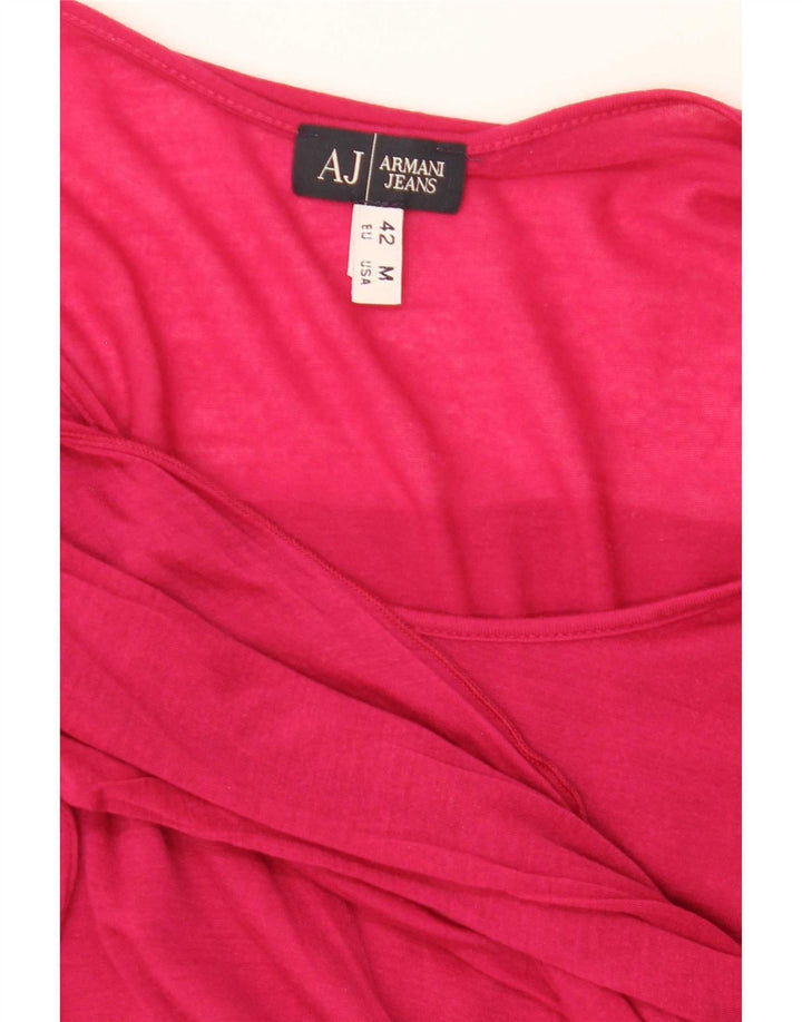 Armani Jeans Camicetta a maniche lunghe da donna Top UK 12 Rosso medio