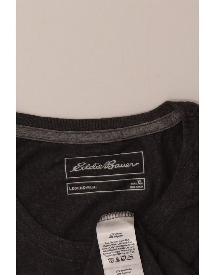 T-shirt grafica da uomo Eddie Bauer Top XL in cotone grigio