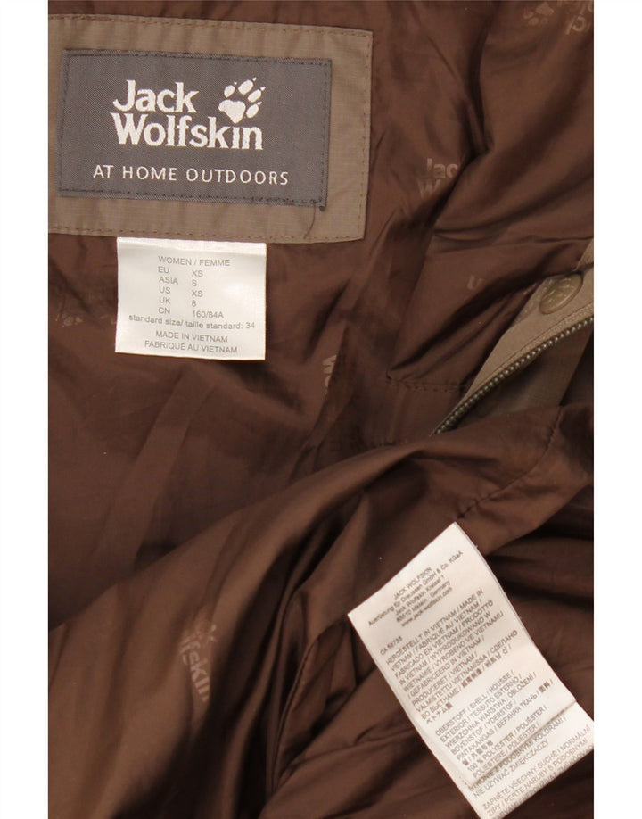 Cappotto imbottito con cappuccio da donna Jack Wolfskin UK 8 piccolo poliestere marrone