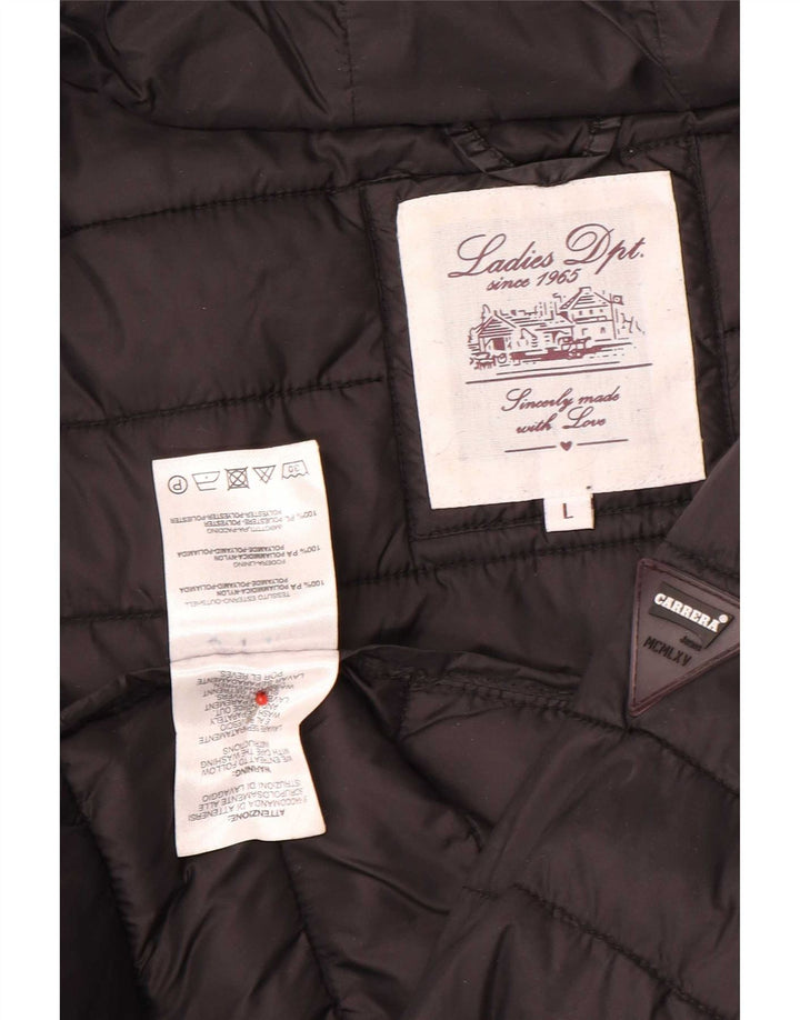 Giacca imbottita con cappuccio da donna Carrera UK 16 grande nylon nero