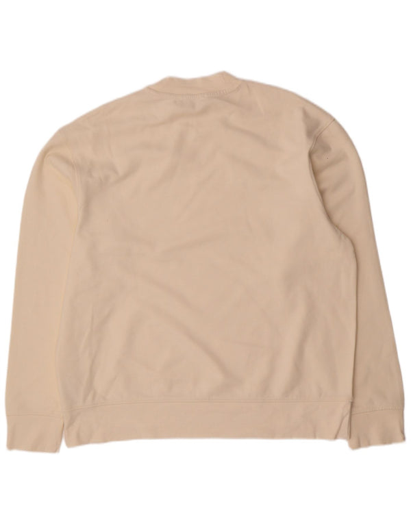 Zara Uomo Felpa Maglione Grande Cotone Bianco Sporco