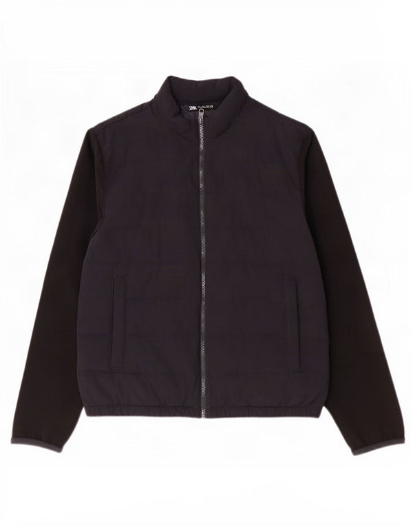 Giacca imbottita da uomo Zara UK 40 Large in poliestere color block blu navy