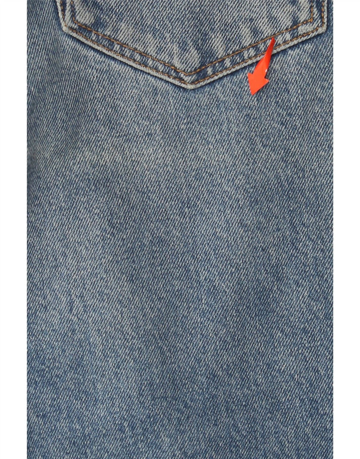 Jeans ZARA da donna a gamba larga con taglio invecchiato EU 40 medio W30 L25 blu