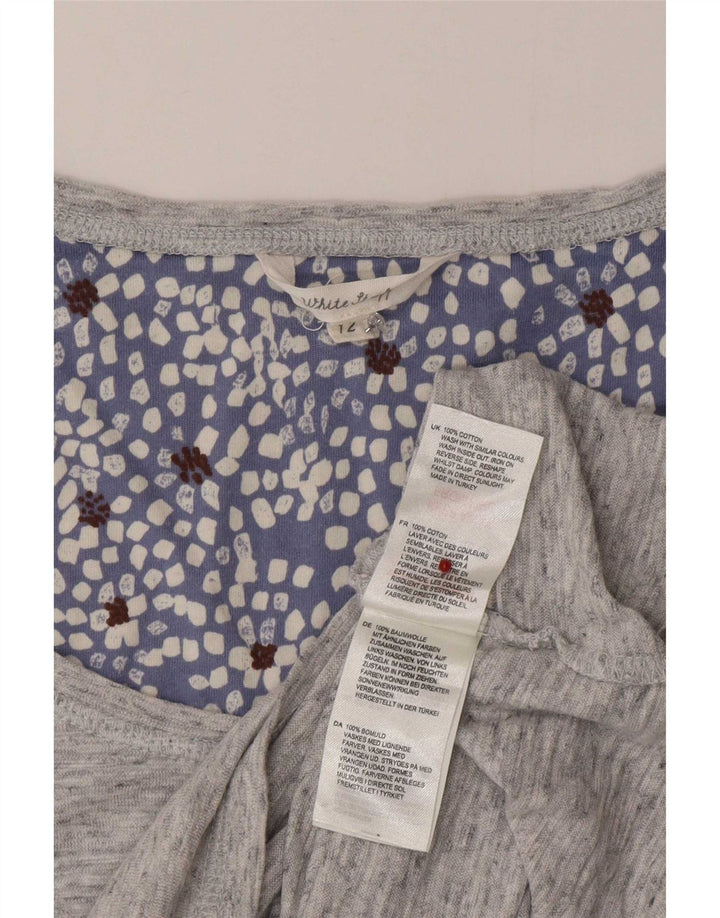 Top a maniche lunghe da donna White Stuff UK 12 Grigio medio chiazzato