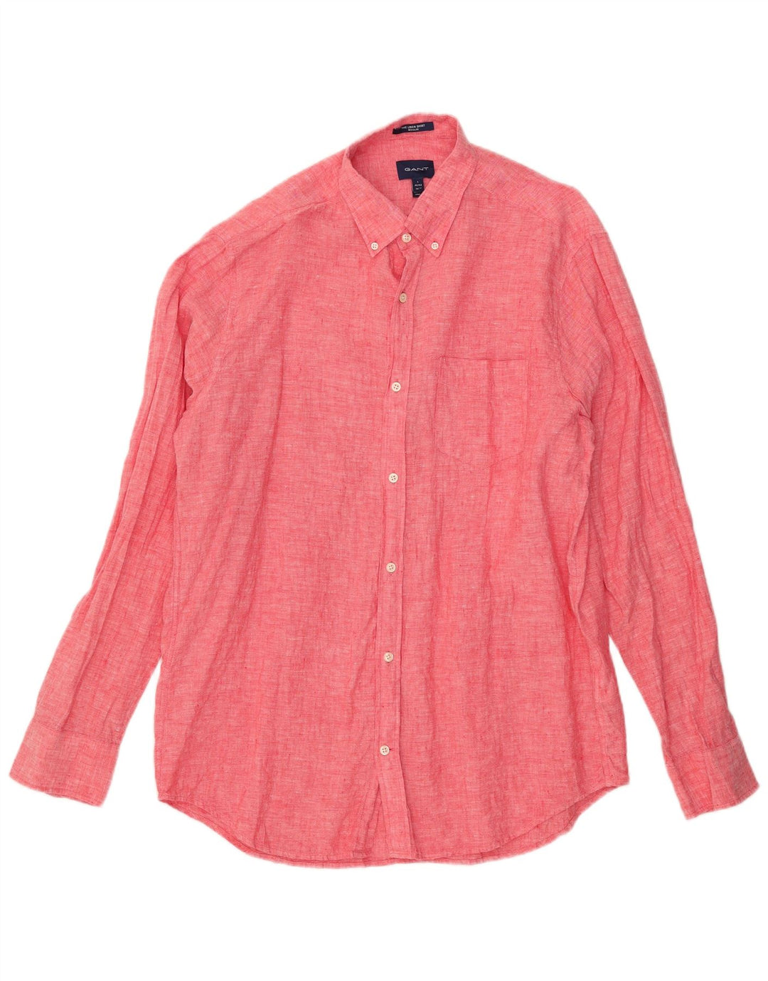 Gant Camicia da uomo vestibilità regolare taglia 41/42 16 1/2 grande lino rosso