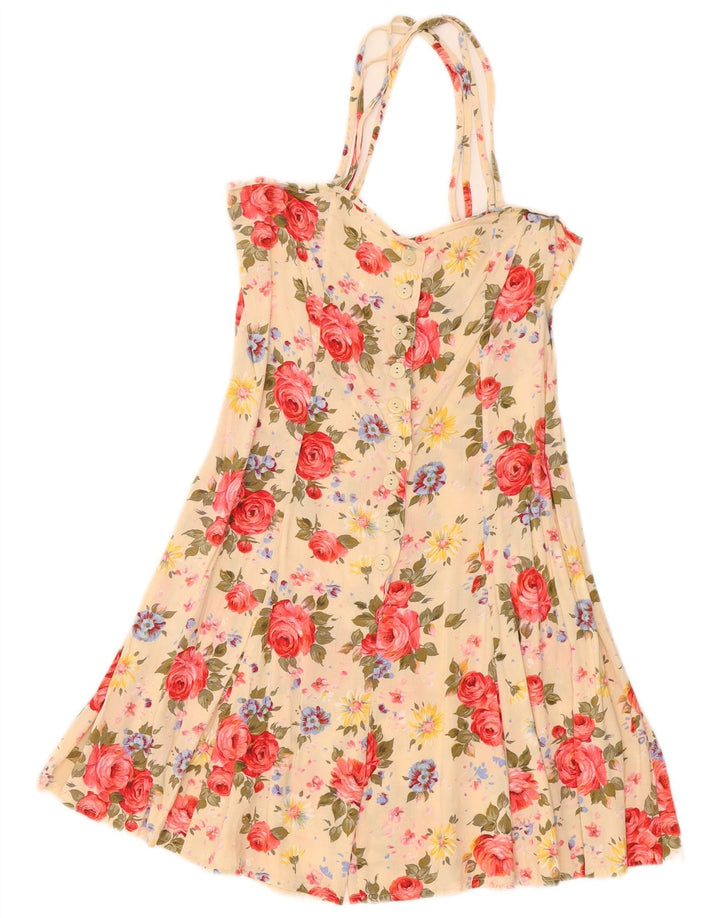 Tutina vintage da donna IT 42 Viscosa floreale gialla media