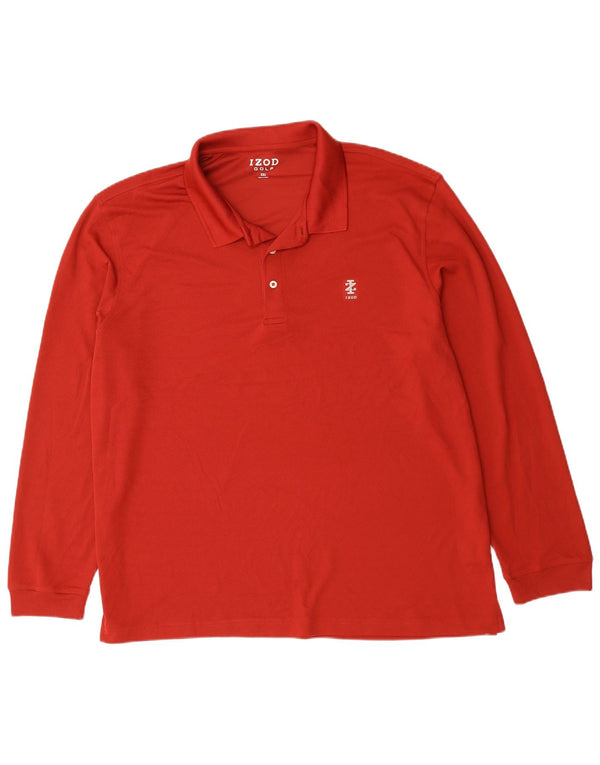 Polo da golf a maniche lunghe da uomo IZOD 2XL poliestere rosso