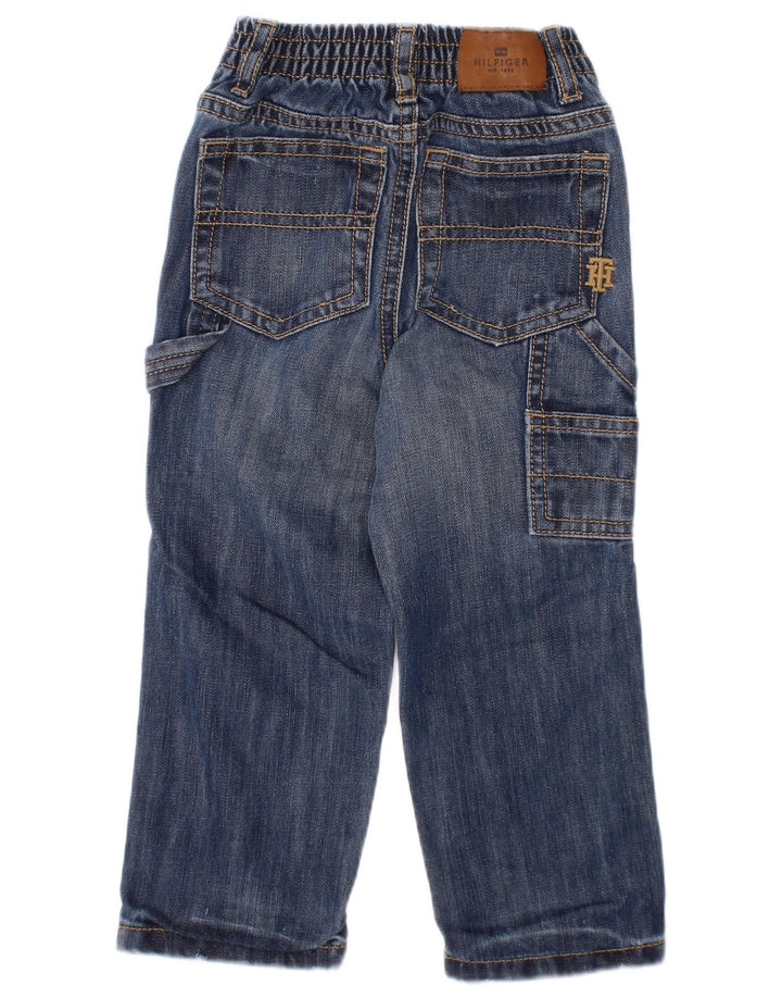 TOMMY HILFIGER Jeans dritti cargo da neonato 18-24 mesi W20 L12 Blu