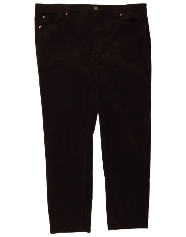 Pantaloni dritti in velluto a coste da donna Marks & Spencer UK 22 3XL W40 L30 Marrone