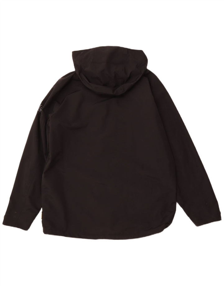 JACK WOLFSKIN Giacca antipioggia da uomo con cappuccio UK 42 Large Nero Poliammide
