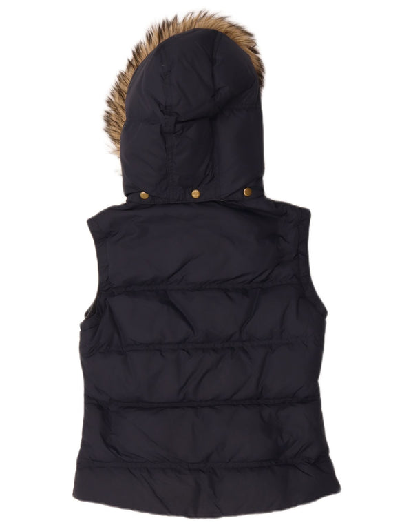 Gilet imbottito con cappuccio da donna Joules UK 8 piccolo blu navy