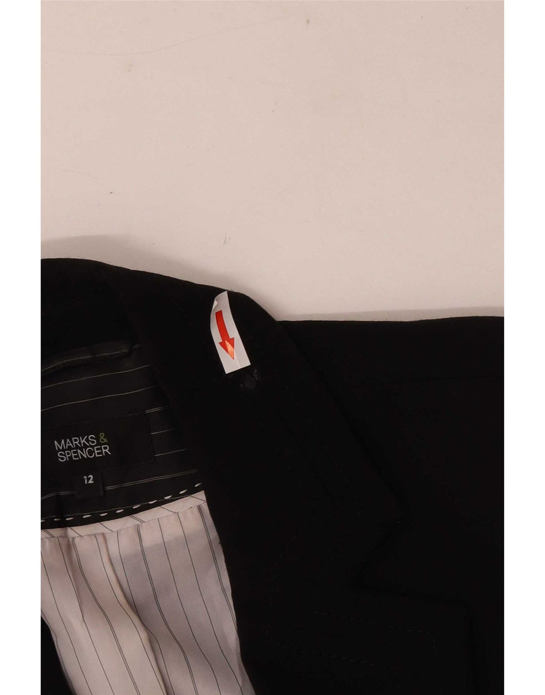 Giacca blazer a 1 bottone Marks & Spencer da donna UK 12 poliestere nero medio