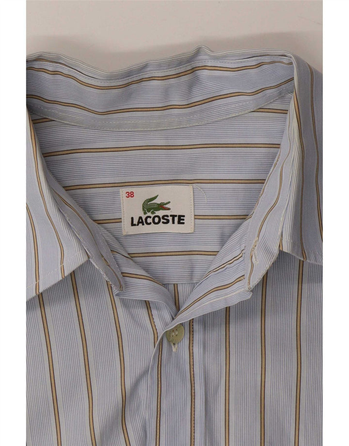 Camicia da uomo Lacoste taglia 38 piccola in cotone a righe blu
