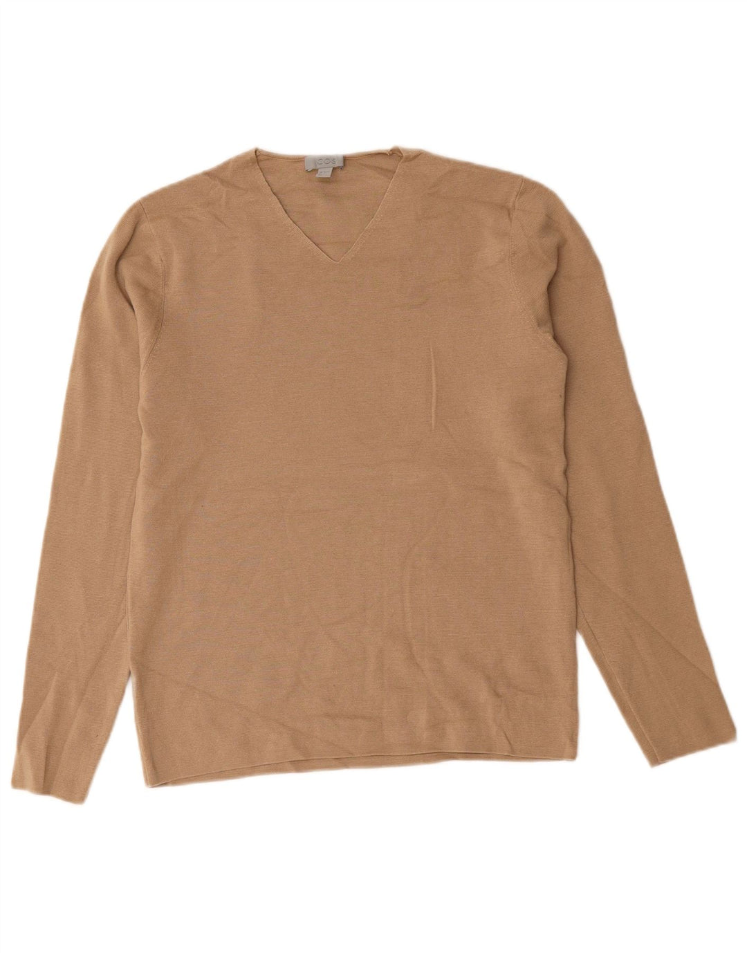 Maglione da donna con scollo a V Cos UK 14 Lana beige medio