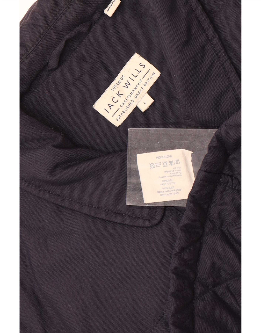 Giacca trapuntata da uomo Jack Wills UK 40 grande nylon blu navy