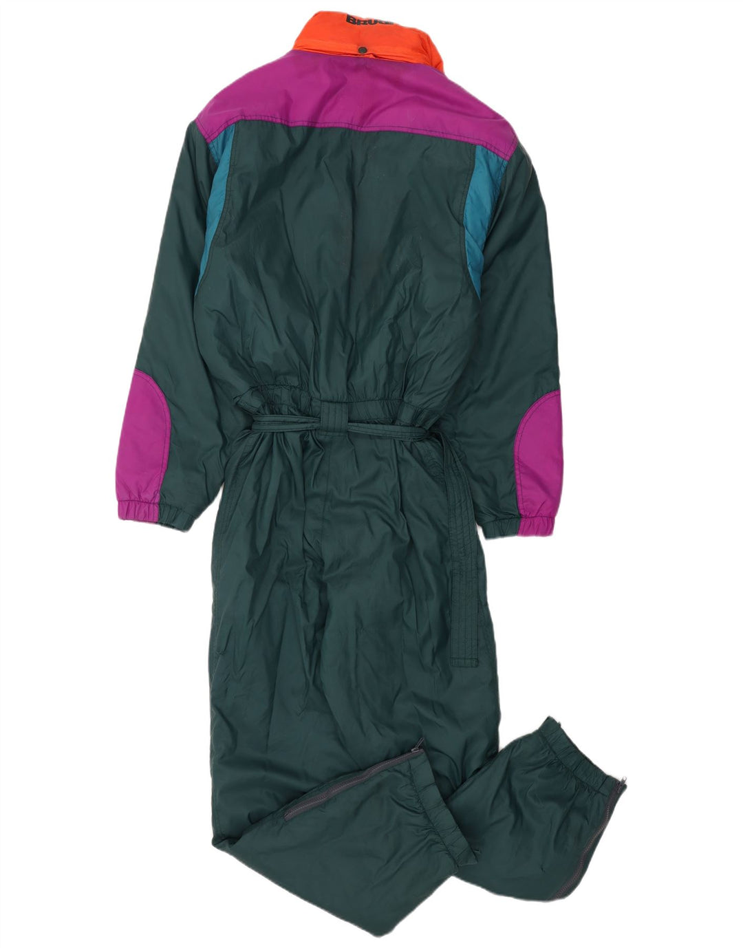 Tuta da sci da uomo con cappuccio Brugi IT 52 XL Verde Colourblock in poliammide