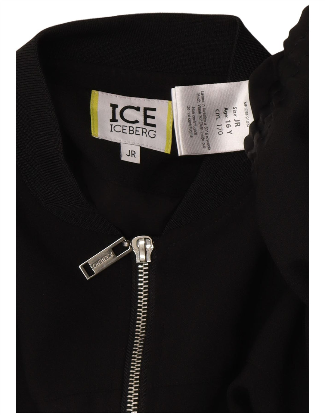 Giubbotto bomber junior per ragazze Iceberg 15-16 anni Poliestere color block nero