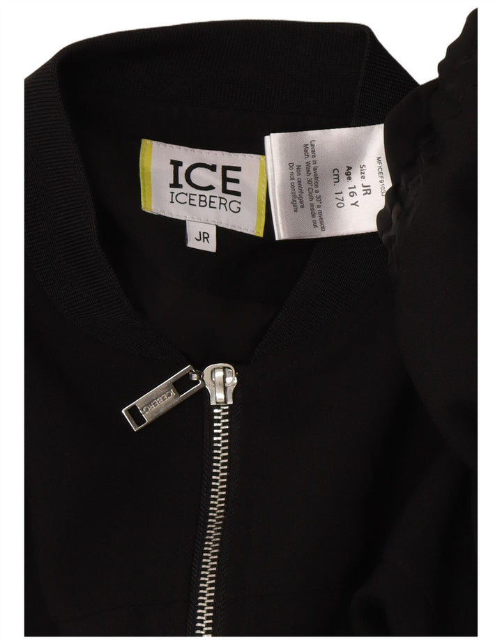 Giubbotto bomber junior per ragazze Iceberg 15-16 anni Poliestere color block nero