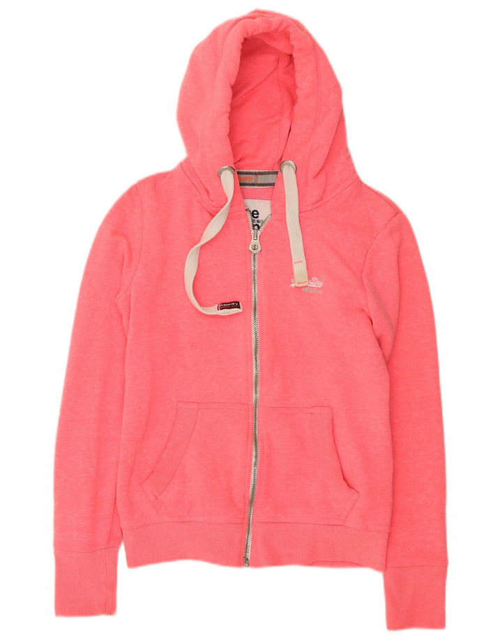 Felpa con cappuccio e zip da donna Superdry UK 10 Small Pink Poliestere