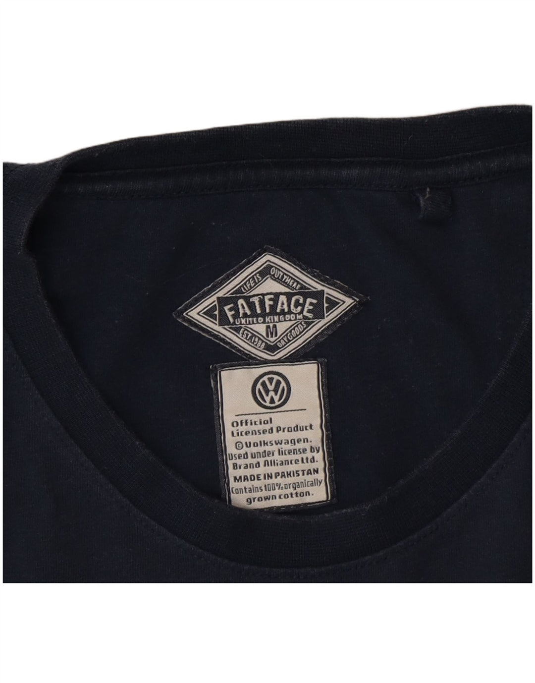 T-shirt grafica Volkswagen da uomo Fat Face Top medio in poliestere blu navy