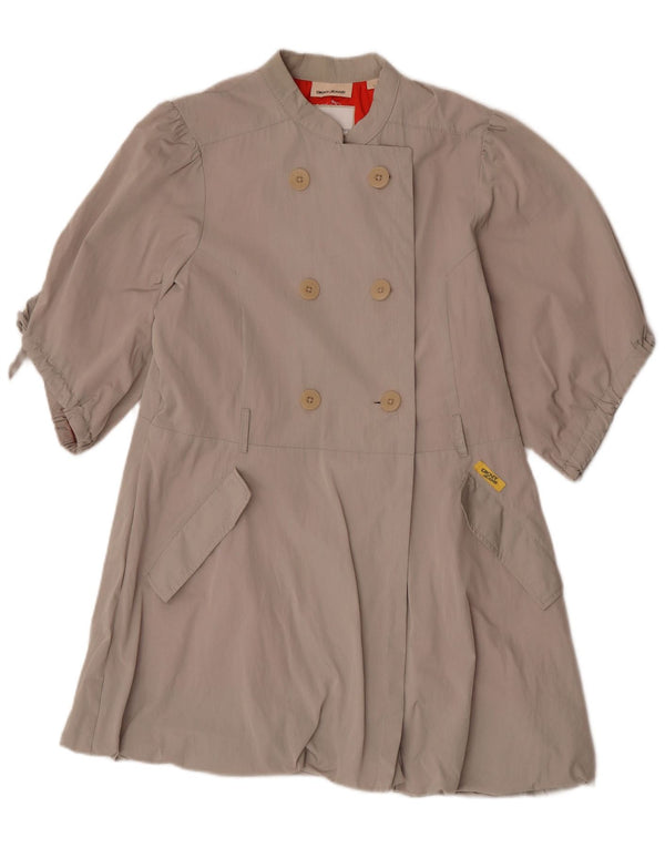 Cappotto doppiopetto da donna con maniche a 3/4 Dkny UK 16 grande poliestere grigio