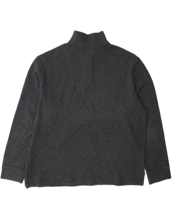 Polo Ralph Lauren Maglione da uomo con zip e collo XL in cotone grigio