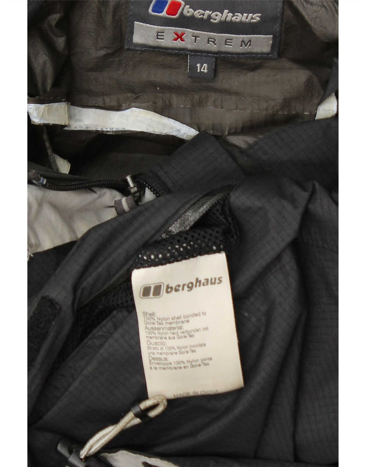 Giacca antipioggia con cappuccio da donna Berghaus UK 14 grande nylon grigio