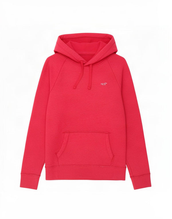 Felpa con cappuccio da donna Hollister UK 14 cotone rosa medio