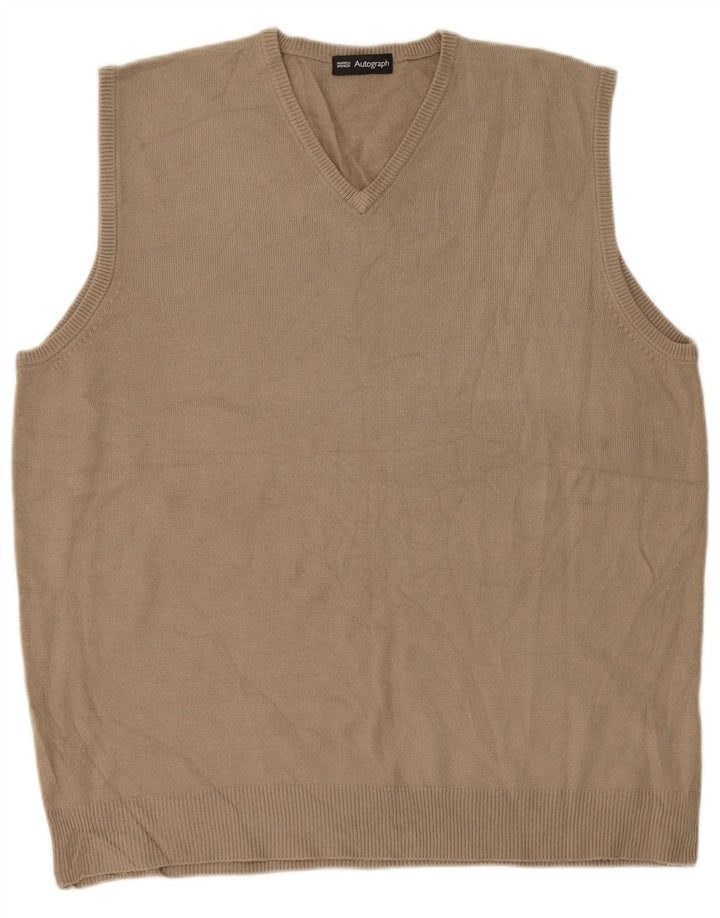 Canottiera da uomo Marks & Spencer grande in acrilico beige