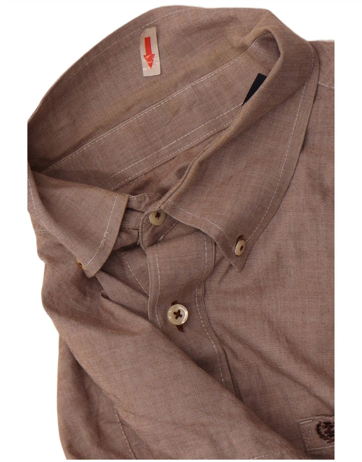Camicia da uomo Izod in cotone marrone medio