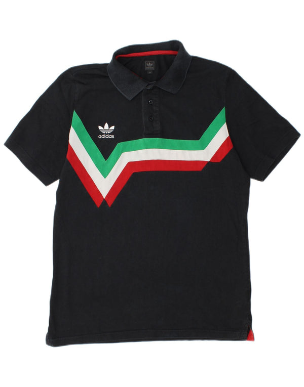 Polo Adidas da uomo in cotone color block medio nero